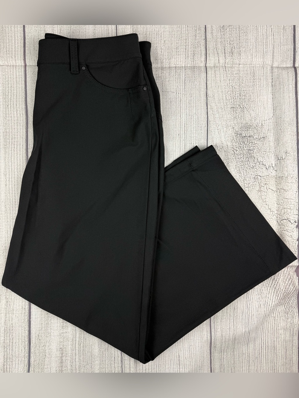 NWT Lululemon City Sleek 5 Pocket Wide Leg Pant High Rise 7/8 Length Black Sz 30